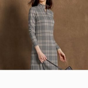 J. McLaughlin Gray Plaid Midi Dress
